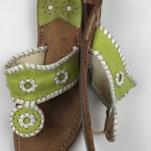 Jack Rogers Women’s Navajo lime leather sandals - Picture 2 of 4